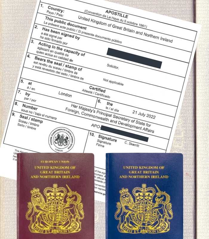 Apostille for a UK passport (photocopy only) Apostille for a UK passport (photocopy only)