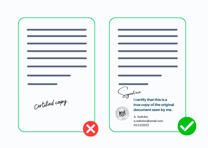 Correctly certified copy of documents example Correctly certified copy of documents example