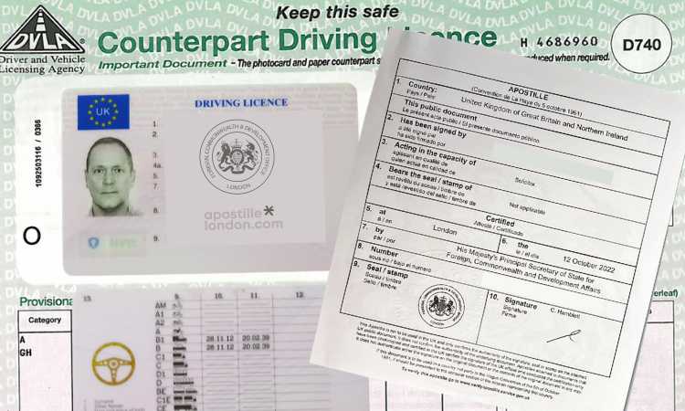 Mock-design of UK driving license and (old) counterpart Mock-design of UK driving license and (old) counterpart