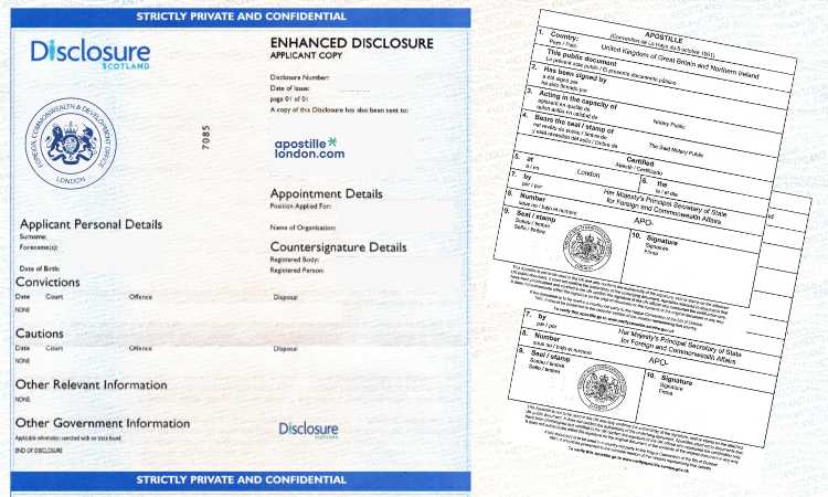 Mock-Up of Disclosure Scotland certificate with apostille certificate Mock-Up of Disclosure Scotland certificate with apostille certificate